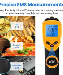 Etekcity Infrared Thermometer Temperature Gun for Cooking, -58°F to 1130°F, Digital Heat Gun for Meat Pizza Oven, Laser Tool for Indoor Outdoor Pool, Cooking, Candy, Griddle Hvac, Yellow 31 91nSDIXyT3L