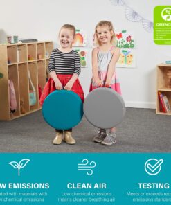 Factory Direct Partners 11232-CT SoftScape 15" Round Floor Cushions with Handles, 2" Thick Deluxe Foam (6-Piece) - Contemporary Multicolor 15 91nTf4JG6pL