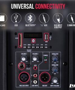 LyxPro SPA-8 Compact 8" Portable PA System 100-Watt RMS Power Active Speaker System Equalizer Bluetooth SD Slot USB MP3 XLR 1/4" 1/8" 3.5mm Inputs SPA8 16 91nV2lNrpJL