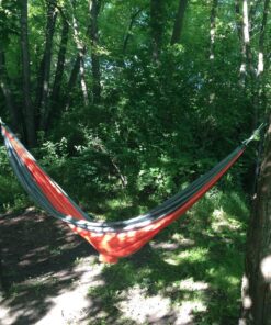 OuterEQ Portable Parachute Nylon Fabric Travel Camping Hammock Blue/Grey Approx 275cm x 140cm 15 91nVqSP3MFL