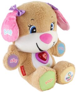 Fisher-Price Laugh & Learn Baby & Toddler Toy Smart Stages Sis Interactive Plush Dog with Music Lights & Learning Content for Ages 6+ Months 52 91nXPVK959L