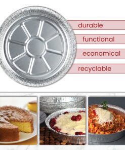 PARTY BARGAINS 14-Inch Round Disposable Aluminum Pans - 10 Pack (Lids not included) - For Baking, Roasting, BBQ, Perfect for Kitchen, Takeout Food, Catering, Picnic, Camping (Max 240°C) 14 Inch no lids 12 91nZ3t6VIL