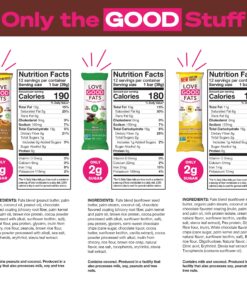 Love Good Fats Keto Protein Snack Bars - Chocolate Lover Variety Pack - 1-2g Sugar, 8-10g Protein, 5g Net Carbs, Gluten-Free, Non GMO - Peanut Butter, Mint, Lemon Mousse, Coconut - 4 Flavors (12 Pack) Chocolate Lovers Variety Pack 11 91nc7k7U0L
