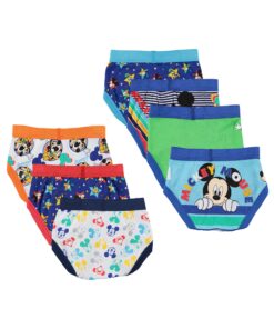 Disney Boys' Mickey Mouse 100% Combed Cotton Briefs Available in Sizes 2/3t, 4t, 4, 6 and 8 7-pack 9 91neZdF72lL 1
