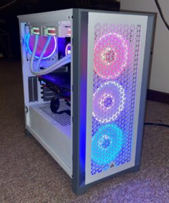 Corsair LL Series, LL120 RGB, 120mm RGB LED Fan, Triple Pack with Lighting Node PRO- White, Lighting Node PRO Included, LL120 RGB White,CO-9050092-WW Triple Pack w/ Lighting Node PRO 64 91nfvHaS2mL