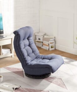 Alternative view of Amazon Basics Swivel Foam Lounge Chair - with Headrest, Adjustable, Denim, Blue, 26.3D x 23.5W x 13.7H in Chair with headrest