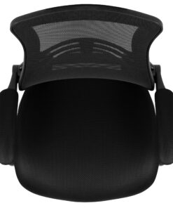 Flash Furniture Kelista Mid-Back Swivel Office Chair with Adjustable Lumbar Support and Seat Height, Ergonomic Mesh Desk Chair with Flip-Up Armrests, Black Black Mesh Set of 1 45 91nm dau8lL