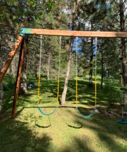 Jungle Gym Kingdom Swings for Outdoor Swing Set - Pack of 2 Swing Seat Replacement Kits with Heavy Duty Chains - Backyard Swingset Playground Accessories for Kids (Green) Green, 2 Pack Standard 38 91no4GnzzL