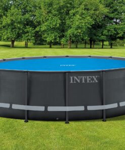 INTEX 28014E Solar Pool Cover: For 16ft Round Easy Set and Metal Frame Pools – Insulates Pool Water – Reduces Water Evaporation – Keeps Debris Out – Reduces Chemical Consumption 16 ft 21 91novLhcVgL