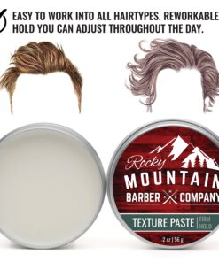 Rocky Mountain Barber Company Hair Paste for Men - Hair Styling Paste with Pliable Light-Firm Hold for All Hair Styles, Shine-Free Matte Finish - Easy to Wash Out, 2 oz 15 91nrZg1uouL