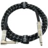 GLS Audio Instrument Cable - Amp Cord for Bass & Electric Guitar - Straight to Right Angle 1/4 Inch Instrument Cable - Black/Grey Braided Tweed, 6ft 6 Ft. Right-Angle 2 91nrkH5Ob7L