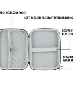 USA GEAR Hard Shell Electronic Organizer Travel Case 7.5 Inch - GPS Cases with Accessory Pocket and Water Resistant Exterior Compatible with Garmin GPS, Chargers, and More Electronics - Black 12 91o kupNzL