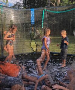 Thrillzoo Trampoline Sprinkler for Kids, 39ft Outdoor Sprinkler, Water Trampoline Toys for Kids Games, Play, Exercise, Summer Fun | Trampoline Accessories, Water Sprinkler for Kids Backyard【WaterPark】 Waterpark (Green Hose) 17 91o9EdNFKL