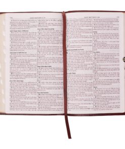 KJV Holy Bible, Standard Size, Burgundy Faux Leather w/Thumb Index and Ribbon Marker, Red Letter, King James Version 32 91oBM1POKL