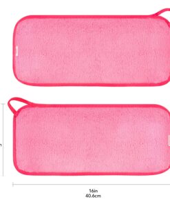 Alternative view of Miracle Face Erase 2 Pack Makeup Remover Face Cloths, Chemical-free, Microfiber, 6 Hair Ties (2 Count, Pink) 2 Count
