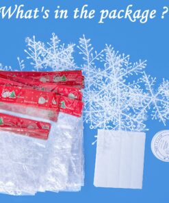 Moon Boat 72pcs White Sparkling Snowflakes String & Sticker Window Clings Decal Christmas Decoration Hanging Xmas Ornaments 17 91oEHbc1QrL
