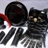 Roman King Leonidas 300 Spartan Set Medieval Muscle Cuirass w/Spartan Helmet, Leg/Arm Guard, Shield Halloween LARP Costume Black Finish 7 91oFf NL65L