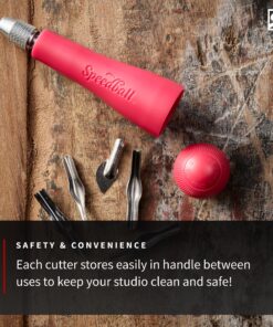 Speedball Deluxe Block Printing Kit - Includes Inks, Brayer, Bench Hook, Lino Handle and Cutters, Speedy-Carve Block, Mounted Linoleum Block Deluxe Block Printmaking Kit 17 91oGHtWbllL