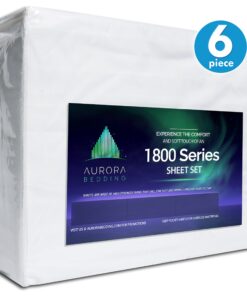 Alternative view of Aurora Bedding # 1 1800 Series 6 Piece Bed Sheet Set with Deep Pocket-Luxury, Soft, Comfort, Hypoallergenic-Same Price with 2 Extra Pillowcases-Queen, White