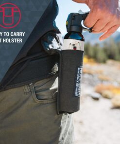 SABRE Frontiersman 9.2 oz. Bear Spray, Maximum Strength 2.0% Major Capsaicinoids, Powerful 35 ft. Range Bear Deterrent, Outdoor Camping & Hiking Protection, Quick Draw Holster & Multipack Options Black3 22 91oKTlPrqaL