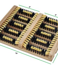 Superio Shoe and Boot Scraper, Outside Shoe Scrubber Brush 10.5 X 14 Inch - Cleans Deep Removes All Outdoor Dirt, Snow, Mud and Sand. Construction, Hiking Cleaner (Wood 1-Pack) Wood 1-Pack 18 91oRIchc6kL