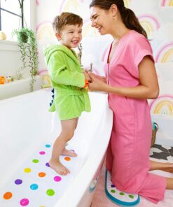Munchkin® Dots™ Bath Mat for Kids, Multicolored, 30.5x14.25 Inch 30.5x14.25 Inch (Pack of 1) 27 91oZK3PozFL