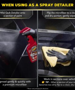 Meguiar's Quik Detailer, Mist & Wipe Car Detailing Spray, Clear Light Contaminants and Boost Shine with a Quick Detailer Spray that Keeps Paint and Wax Looking Like New, 32 oz. 25 91ofT49tbOL 1