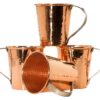 Sertodo Copper Moscow Mule Mugs | Set of 4, 18 oz Capacity | Stainless Steel Handles |100% Pure Copper, Heavy Gauge, Hand Hammered 4 Count (Pack of 1) Stainless Steel Handle