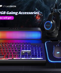 STGAubron Gaming Desktop PC,Intel Core i7-10700KF up to 5.1G,GeForce RTX 3060 12G GDDR6,16G DDR4,1T SSD,WiFi,BT 5.0,RGB Fan x 6,RGB Keyboard&Mouse&Mouse Pad,RGB BT Sound Bar/Gaming Mic,W11H64 GeForce RTX 3060 12G GDDR6 12 91og oJGaPL