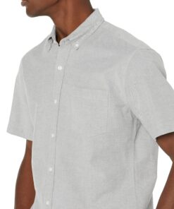 Amazon Essentials Men's Regular-Fit Short-Sleeve Pocket Oxford Shirt XX-Large Grey 9 91ok 5WXJhL