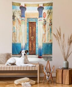 Alternative view of Ambesonne Egyptian Print Tapestry, Egyptian Writing on Stone Antique Old Indigenous Civilization, Wall Hanging for Bedroom Living Room Dorm Decor, 40" X 60", Beige Brown 40" X 60"