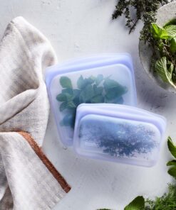Stasher Reusable Silicone Storage Bag, Food Storage Container, Microwave and Dishwasher Safe, Leak-free, Snack, Aqua 22 91oo3JqtR5L
