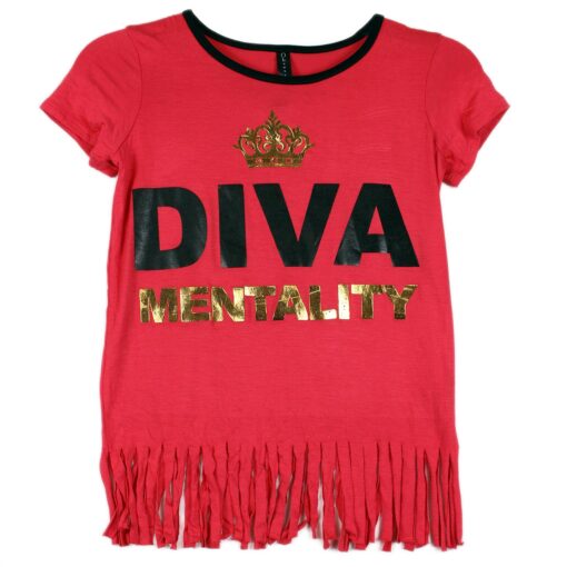 Obsessive Love Girls Diva Mentality Fashion top X-Large Coral