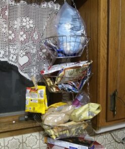 Home Basics Kitchen 3 Tier Wire Detachable Customizable Round Hanging Fruit Baskets , Heavy Duty, Space Saving, Chrome Finish 19 91oqrImUlzL