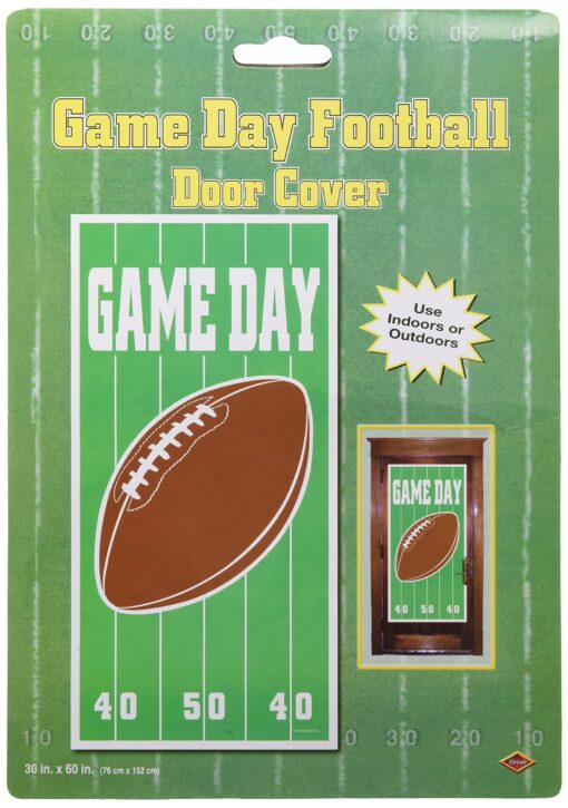 Game Day Football Door Cover Party Accessory (1 count) (1/Pkg) 1 Game Day