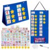 Large Kids Visual Schedule for Classroom & Home School - Morning Bedtime Routine Daily Calendar for Kids with 72 Activity & 10 Blank Cards - Wall Communication Chore Chart Responsibility Planner