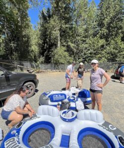 Intex River Run II Inflatable 2-Person Pool Tube Float with Attached Cooler and Repair Kit Multi-colored 33 91owJMUZBHL