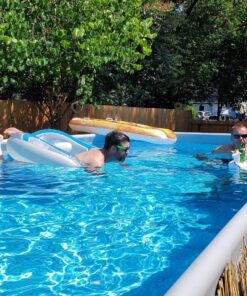 Intex Solar Pool Cover for 18' x 9' Rectangular Frame Outdoor Swimming Pools with Carrying Storage Bag, (Pool Cover Only), Blue Solar Cover 31 91p33NwuwML