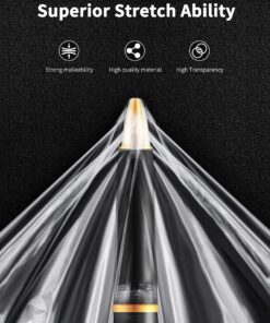 JARLINK 4 Pack Plastic Film Roll with Plastic Handles, 60 Gauge Thick, 5" x 1000ft Plastic Pallet Film, Industrial Strength Stretch up to 500% Stretch for Moving, Packing, Wrapping, and Shipping 25 91pRxsaTw2L