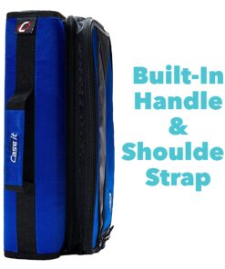 Case-it The Universal Zipper Binder - 2 Inch O-Rings - Padded Pocket that holds up to 13 Inch Laptop/Tablet - Multiple Pockets - 400 Page Capacity - Comes with Shoulder Strap - Blue LT-007 Single 19 91pYI48nQKL