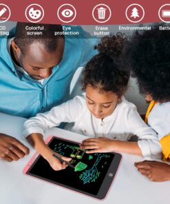 LCD Writing Tablet for Kids,12 Inch Colorful Educational Drawing Tablet, Erasable Reusable Electronic Writing Board, Toddler Doodle Board, Learning Toy Gift for Boys Girls Ages 3-8(Pink) Pink 12 17 91pa G0dguL