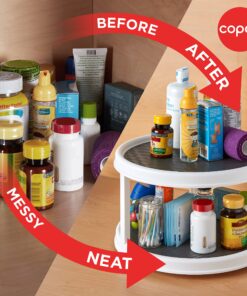 Copco Non-Skid Turntable, 2-Tier, 12-Inch, White/Gray 22 91pa0PeN VL