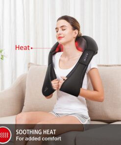 Snailax Cordless Massager - Shiatsu Neck and Shoulder Massager with Heat, Portable, Lumbar, Foot Electric Massage Pillow Black 23 91pc7QFYGL