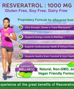 aSquared Nutrition 100% Natural Resveratrol - 1000mg Per Serving Max Strength (180 Capsules) Antioxidant Supplement, Trans-Resveratrol Pills for Heart Health & Pure, Trans Resveratrol & Polyphenols 17 91pfIxDV oL