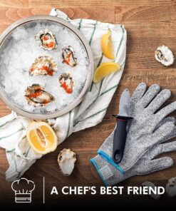 Stark Safe Cut Resistant Gloves, Level 5 Protection, Kitchen Cut Gloves for Meat, Shucking, Fillet, Mandolin Slicing, Carving, 1 Pair, Large 18 91pgcjm 7FL 2