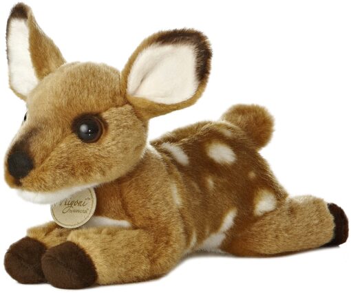 Aurora® Adorable Miyoni® Fawn Stuffed Animal - Lifelike Detail - Cherished Companionship - Brown 8 Inches