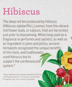 Alvita Organic Hibiscus Tea, Herbal Organic Hibiscus Flowers for Healthy Blood Pressure, Hibiscus Tea Bags for Cardiovascular Function, Antioxidant Support, Circulation (3 Pack - 16 Tea Bags Per Box) 3 Count (Pack of 16) 9 91pmY0D8C9L
