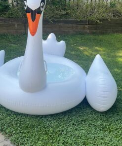 One Giant Swan Inflatable Pool Float I 78 x 55 Inflatable Kiddie Pool for Kids, Adults and Toddlers I Blow Up Pool Floats for Swimming Pool Lounger I Bachelorette Pool Floats Swimming Pool Toys Rafts 33 91pmjVuTPhL