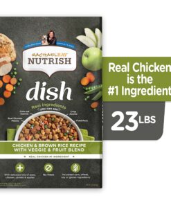Rachael Ray Nutrish Dish Premium Dry Dog Food, Chicken & Brown Rice Recipe with Veggies & Fruit, 23 Pound Bag 23 Pound (Pack of 1) 19 91pnUYii9rL