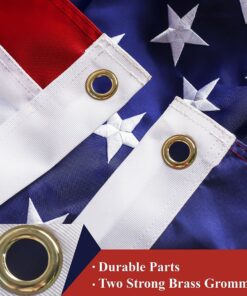 Alternative view of G128 - American USA US Flag 4x6 ft Deluxe Embroidered Stars Sewn Stripes Brass Grommets